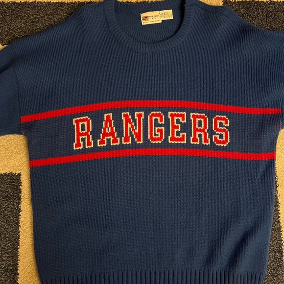 New York Rangers NY RARE VINTAGE  Cliff Engle Sweater Hockey NHL 1980s LARGE - Picture 5 of 9